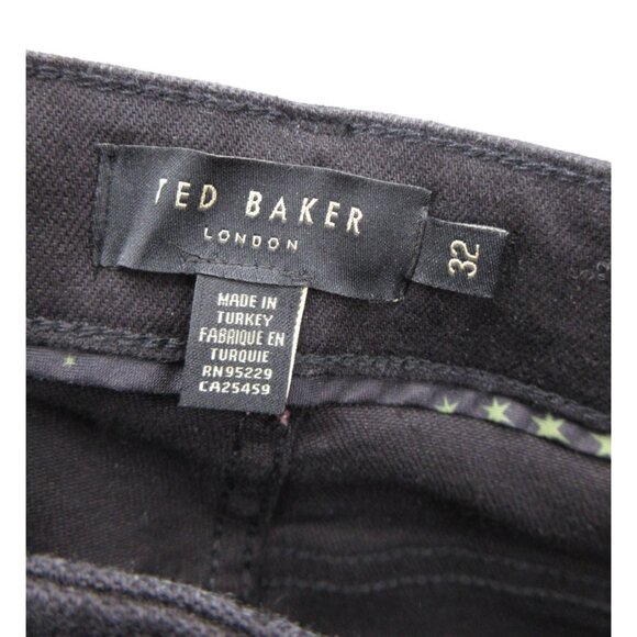 Ted Baker Jeans 32 Straight Denim Stretch Pants Braided Waist Belt - Picture 9 of 11